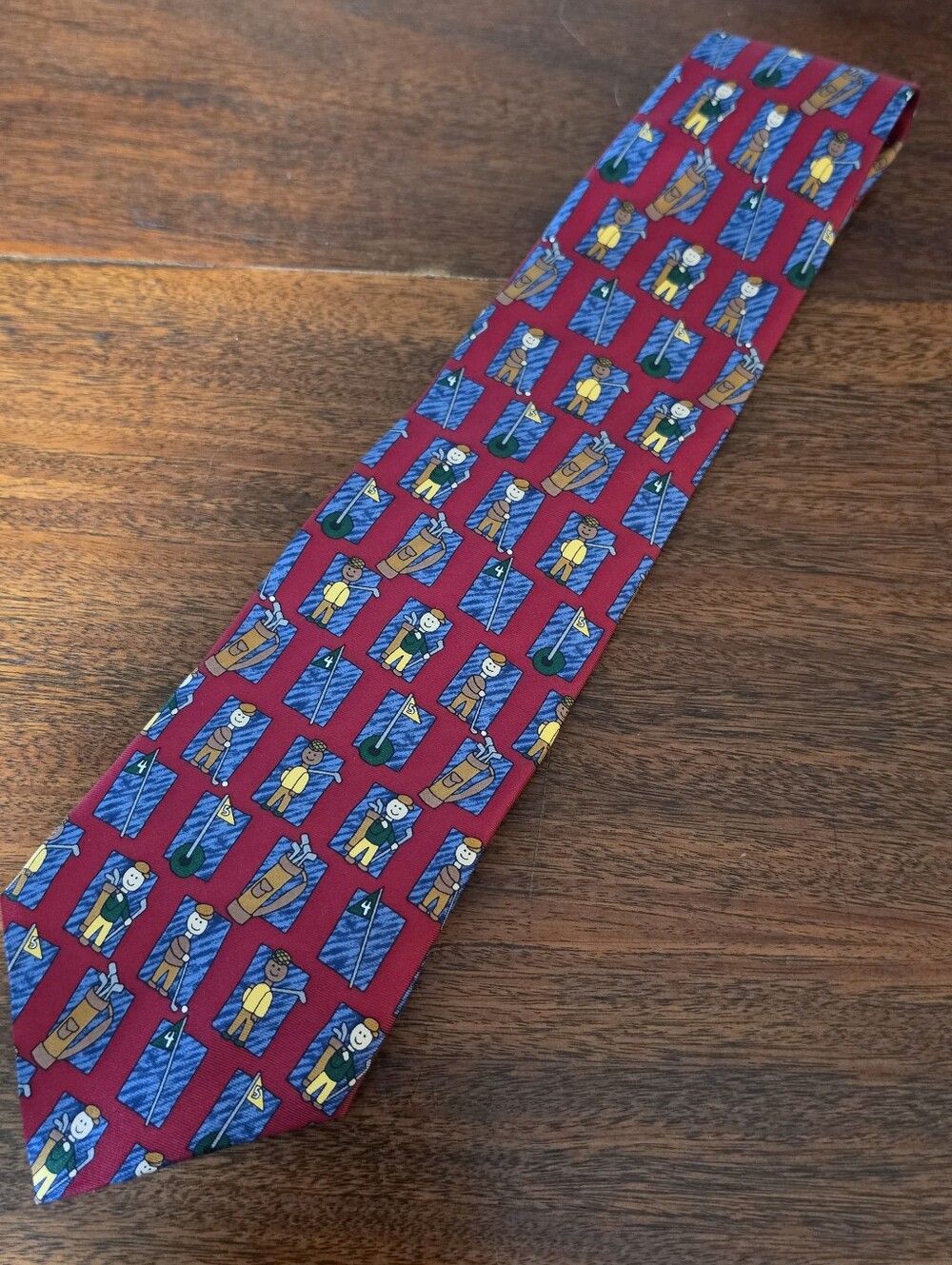 Vintage Save the Children Golfin' Dad 100% Silk Golf Tie